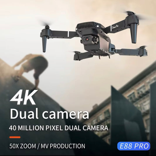 E88 Pro Wi-Fi FPV Drone – Dual 4K & 1080P HD Camera, Foldable Quadcopter