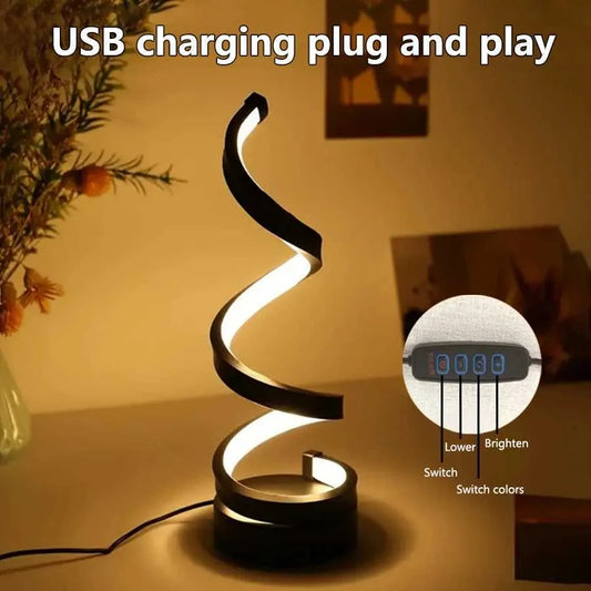 Modern LED Spiral Table Lamp Dimmable Night Light